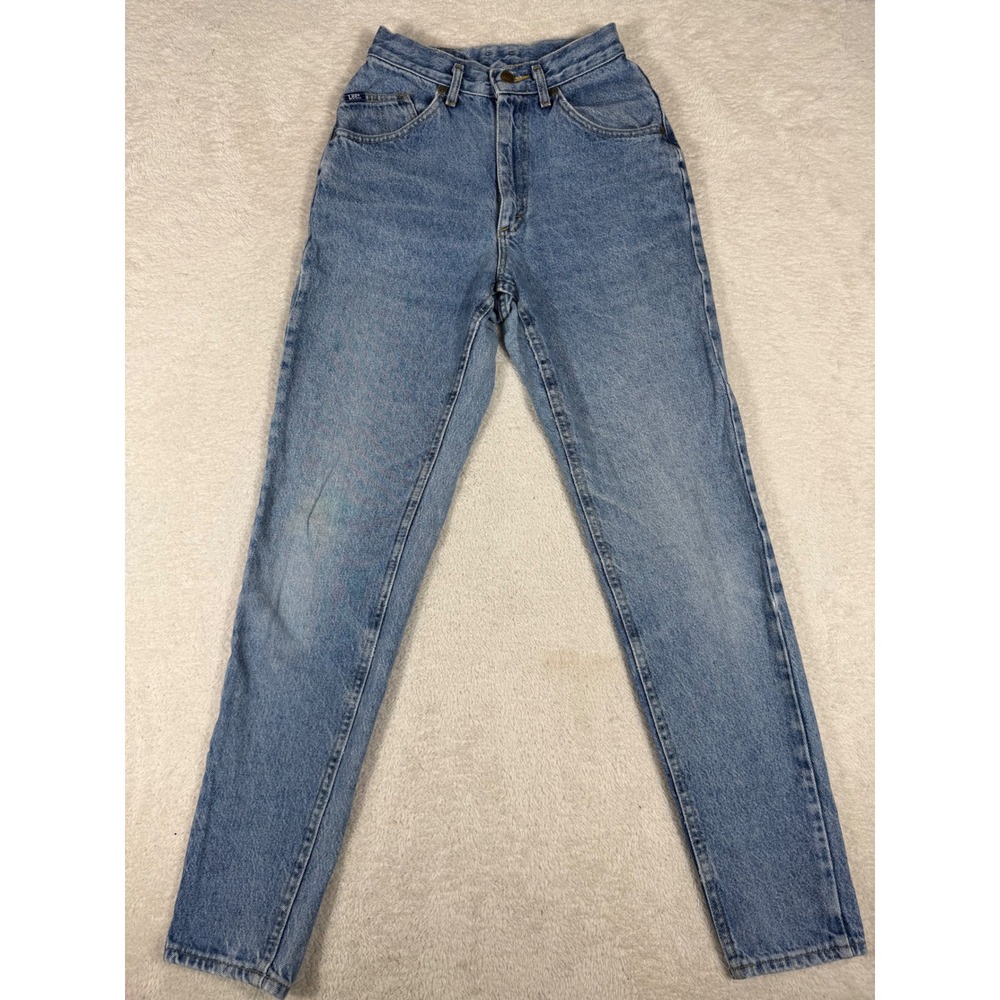 Lee Riders Jeans Womens 23 Light Wash Good Vintage High Waisted Tapered Mom 90s